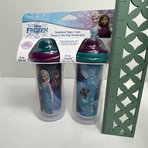 Disney Frozen Insulated Sippy Cups 9oz BPA Free Leak Proof Drop Guard Set Of 2 - Picture 7 of 12